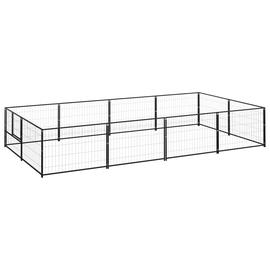 vidaXL Koiranhäkki musta 8 mÂ² teräs