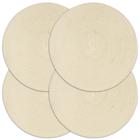 vidaXL Tabletit 4 kpl kuvioton luonnollinen 38 cm pyöreä puuvilla