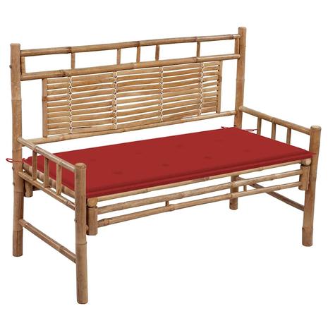 vidaXL Puutarhapenkki tyynyllä 120 cm bambu