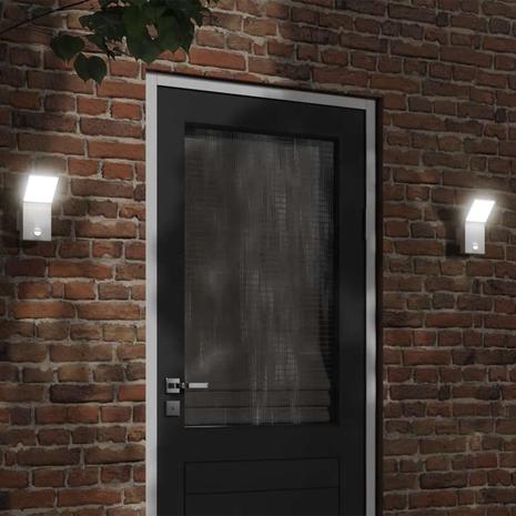 vidaXL LED Ulkoseinävalo sensorilla valkoinen valualumiini