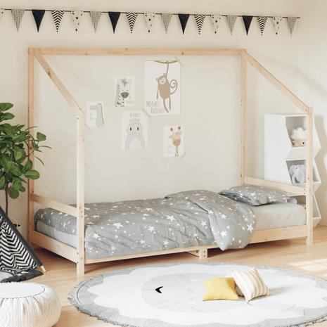 vidaXL Lasten sängynrunko 90x200 cm täysi mänty