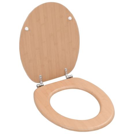 vidaXL WC-istuin hard close kannella MDF bambukuvio
