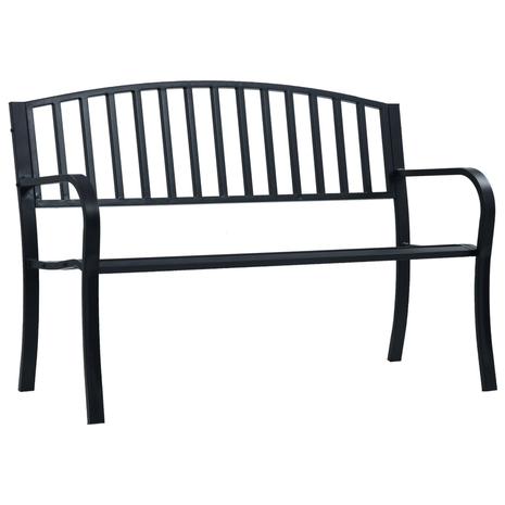 vidaXL Puutarhapenkki 125 cm musta teräs – kuva 2/8