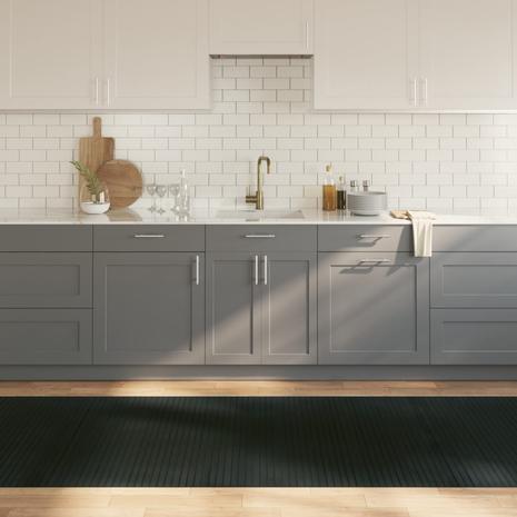 vidaXL Matto suorakaide harmaa 100x500 cm bambu