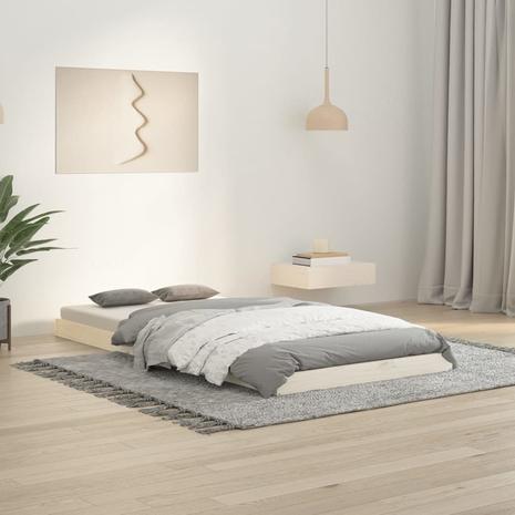 vidaXL Sängynrunko valkoinen 90x190 cm täysi mänty 3FT Single