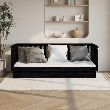 vidaXL Sohvasänky musta 80x200 cm täysi mänty
