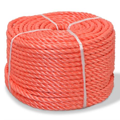 vidaXL Punottu Köysi Polypropeeni 14 mm 250m Oranssi