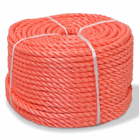 vidaXL Punottu Köysi Polypropeeni 16 mm 100m Oranssi