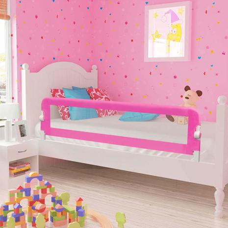 vidaXL Turvalaita sänkyyn 2 kpl vaaleanpunainen 150x42 cm