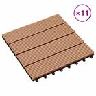vidaXL Lattialaatat 11 kpl WPC 30x30 cm 1 mÂ² tiikin värinen