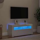 vidaXL TV-taso LED-valoilla korkeakiilto valkoinen 90x35x40 cm