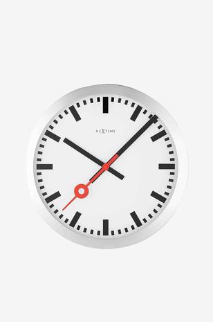 NeXtime Station Stripe Seinäkello ä˜35cm, Valkoinen