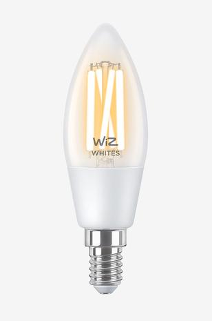 WiZ Filament clear C35 E14, WiFi-älylamppu 4,9 W