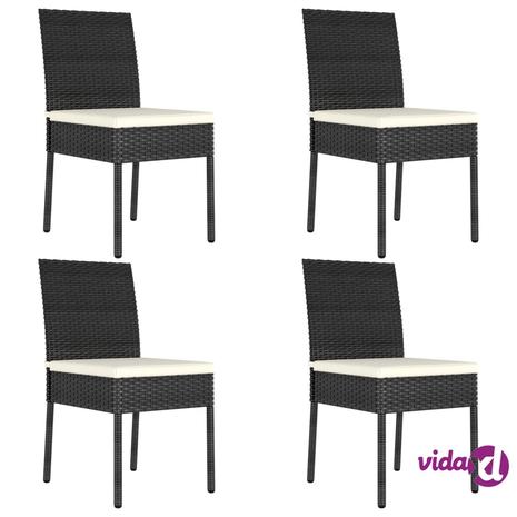 vidaXL Ulkoruokatuolit 4 kpl polyrottinki musta