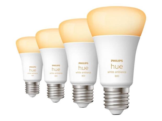 Philips Hue White Ambiance A60 E27, bluetooth-lamput 6 W, 4 kpl
