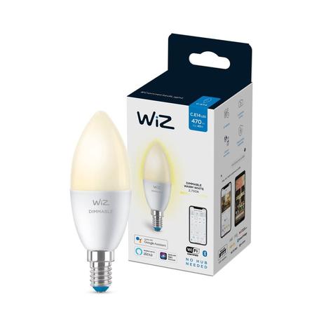 WiZ Single Bulb C37 E14 White Color, himmennettävä WiFi-älylamppu