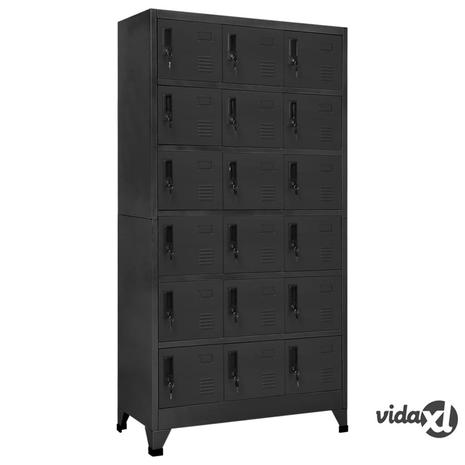 vidaXL Pukukaappi antrasiitti 90x40x180 cm teräs