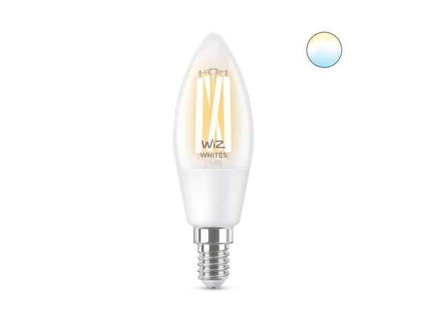 WiZ Filament clear C35 E14, WiFi-älylamppu 4,9 W
