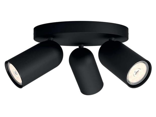 Philips PONGEE plate/spiral black 3xNW