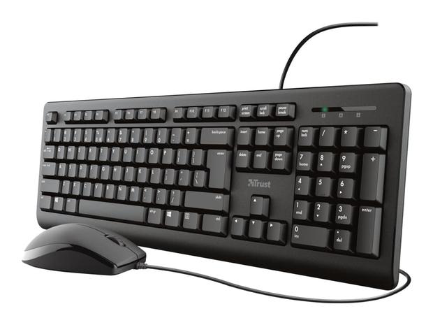 Trust Primo Keyboard & Mouse Set, langallinen näppäimistö ja hiiri