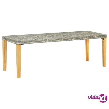 vidaXL Puutarhapenkki 80 cm polyrottinki harmaa