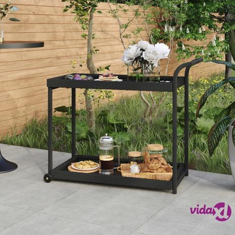 vidaXL Baarivaunu musta 100x45x83 cm polyrottinki