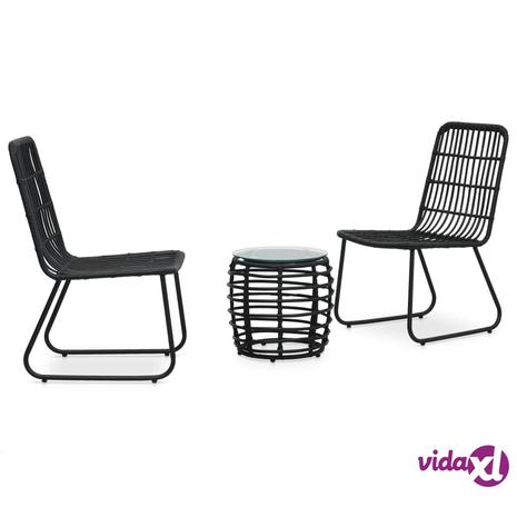 vidaXL 3-osainen Bistrosarja polyrottinki musta