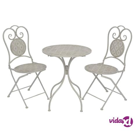 vidaXL 3-osainen Bistrosarja Teräs Harmaa, Puutarhakalusteet
