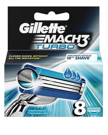Gillette - Mach 3 Turbo Blades 8 Pcs