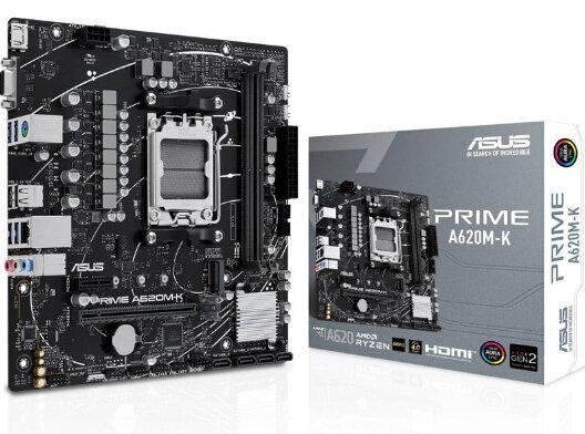 ASUS PRIME A620M-K AM5 2xDDR5 mATX MB 4xSATA 1xM.2 – kuva 6/8