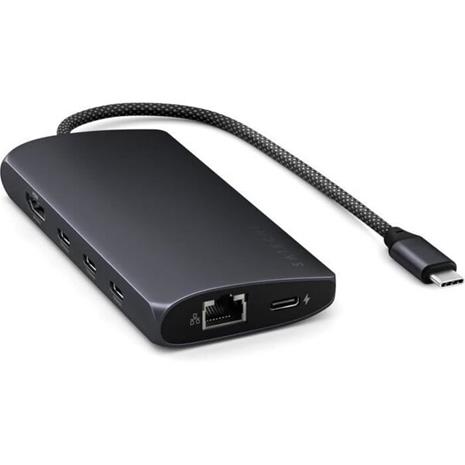 Satechi USB-C-moniporttisovitin 8K ja Ethernet V3 - Space Gray