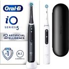 Oral-B iO 5 Black & White -sähköhammasharja, tuplarunko, musta / valkoinen