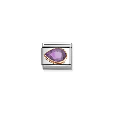 Nomination Classic rose gold left drop white cz 430605/010