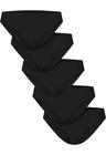 Urban Classics - Ladies Basic Cotton Slip 5-Pack - Alusasut - Naiset - Musta