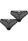 Urban Classics - Ladies Allover Lace Brazilian 2-Pack - Alusasut - Naiset - Musta