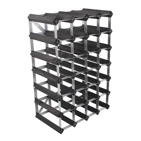 Traditional Wine Rack - Viiniteline 30 pulloa koottu musta