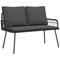 vidaXL Puutarhapenkki Musta 114x64x78 cm Polyrottinki – kuva 2