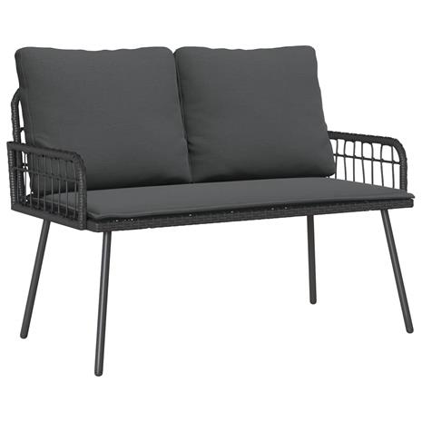 vidaXL Puutarhapenkki Musta 114x64x78 cm Polyrottinki