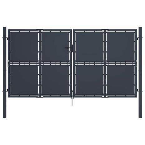 vidaXL Puutarhaportti teräs 300x175 cm antrasiitti