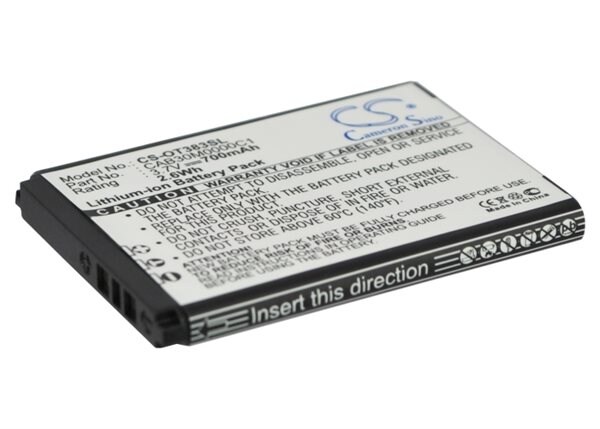 Alcatel OT-600A, puhelimen akku