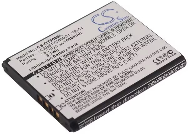 Alcatel OT-906 puhelimen akku