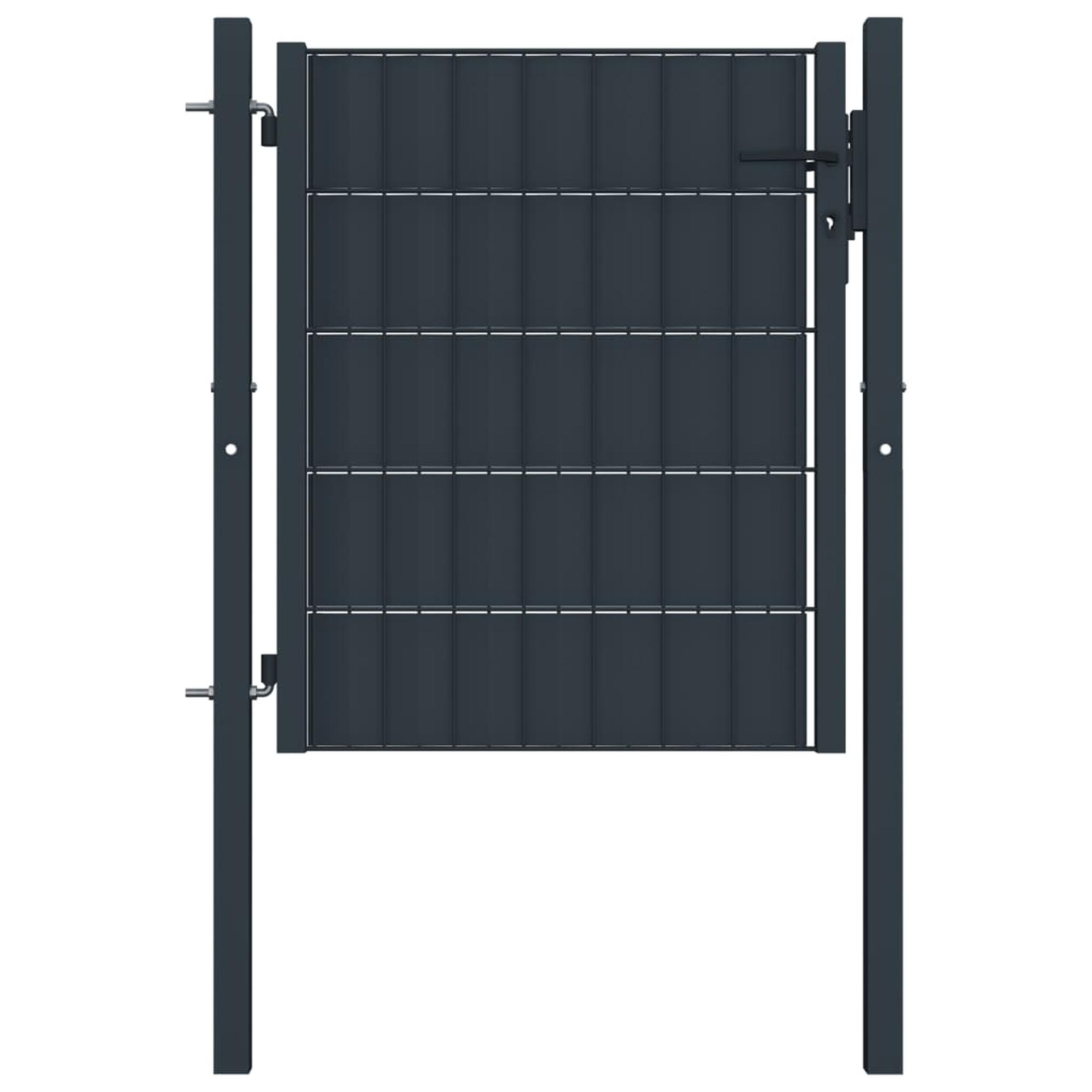 vidaXL Aitaportti PVC ja teräs 100x81 cm antrasiitti