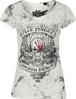 Five Finger Death Punch - Skull - T-paita - Naiset - Valkoinen harmaa