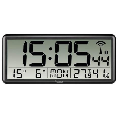 Hama "Jumbo" - clock - electronic - desktop wall mountable - black