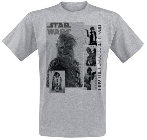 Star Wars - May the force be with you - T-paita - Miehet - Sävytetty vaaleanharmaa
