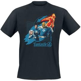 Fantastic Four - Group Blue Grid - T-paita - Miehet - Musta