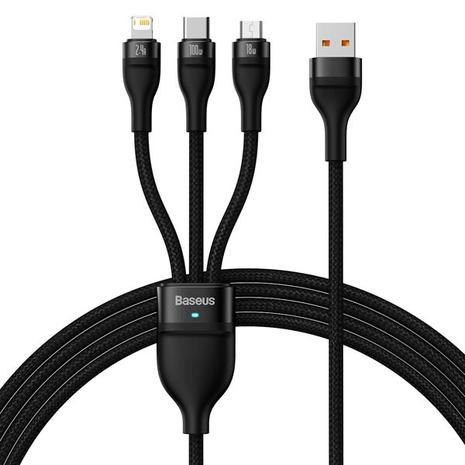 Baseus 3in1 USB cable Flash Series USB-C + micro USB + Lightning 100W 1.2m – kuva 5/8