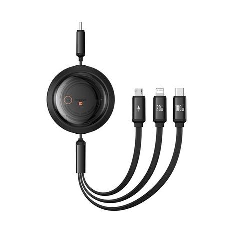 Baseus Fast Charging Cable 3in1 Free2Draw USB-C to USB-C/Lightning/Micro 100W 1.1m – kuva 3/8