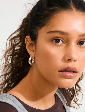 Pilgrim Phase Medium Hoops Silver-Plated Accessories Jewellery Earrings Hoops Gold Pilgrim