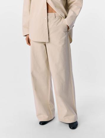 Object Objyale Mw Lo Pant E Ss Fair Bottoms Trousers Suitpants Beige Object